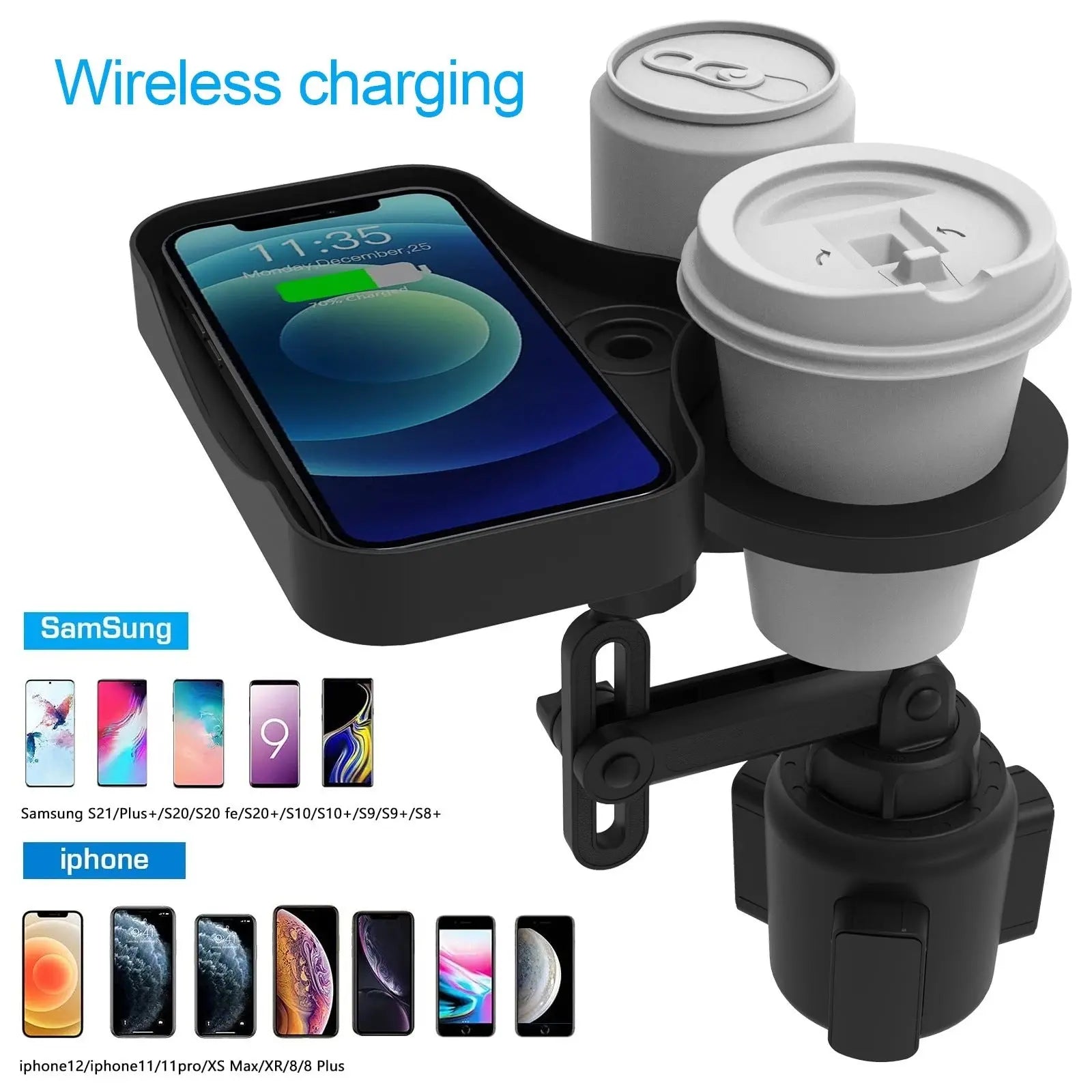 Car Cup Holder With Wireless Charging VelVet MooN